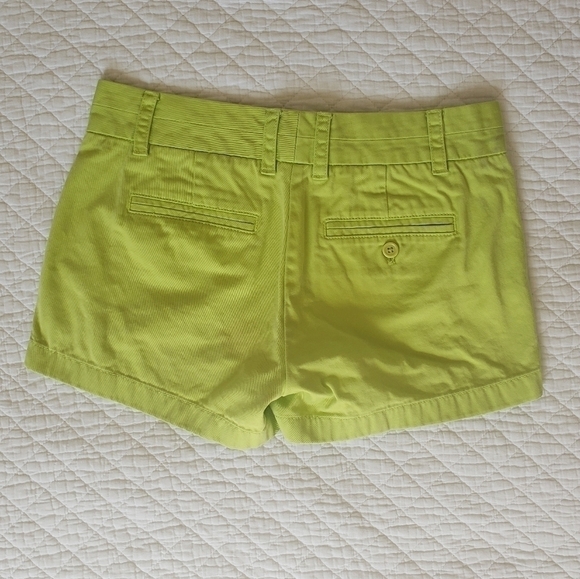 j. Crew Chino Shorts in Neon Green, Size 2 - Picture 2 of 5